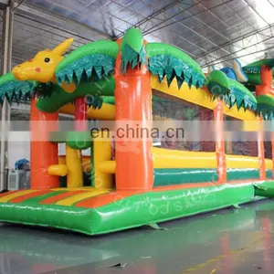 Jungle Theme Inflatable Bouncy Jumping Castle Obstacle With Long Slip thumbnail-2