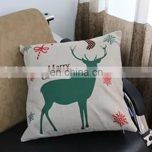 Custom Christmas Home Decorative Pillow Cover Fashion Cute Christmas New Design Cotton Linen Cushion Cover thumbnail-5