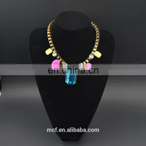 Wholesale Crystal Diamond Rhinestone Fashion Pendant Necklace MCB-0034 thumbnail-1