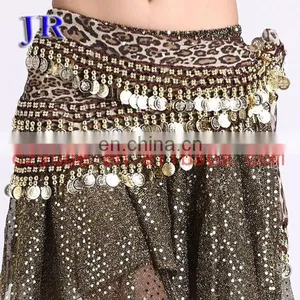 Chiffon Leopard Sequins and Coin Belly Dance Hip Belt for Women Y-2022# thumbnail-1