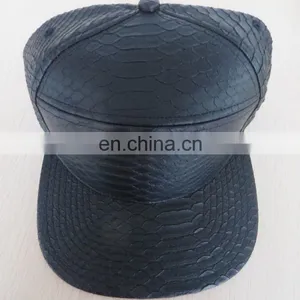 Custom Design Black Snake PU Leather Cap/hat for Promotion thumbnail-2