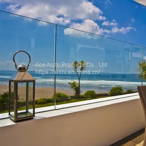 Frameless Balustrade Aluminum Glass Railing With U Channel thumbnail-1