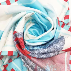 Factory Direct New Pattern Custom Silk Scarf Digital Print Wholesale China thumbnail-5