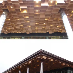 Wooden Finish Construction Exterior Wall Facade Solid Color Aluminum Panels With Pvdf Coated thumbnail-5