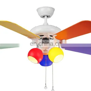 Simple and Stylish 42-inch Fan Lights Colorful Children's Bedroom, Decorated Wooden Fan Lights Wholesale thumbnail-1