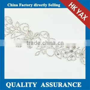 Fashion Rhinestone Triming Crystal,Crystal Rhinestone Trimming Silver Base Dress Chain and Trims for Dress Belt Bride Necklace thumbnail-2