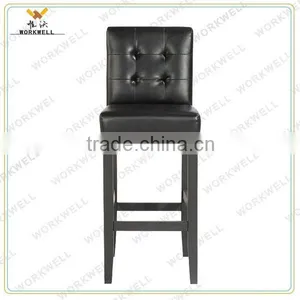 WorkWell Leather High Leg Wooden Bar Chair Kw-D4061 thumbnail-6