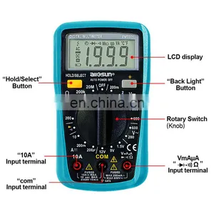Allosun EM3301 Mini Digital Multi Meter 3 1/2 1999 AC/DC Ammeter Voltmeter Ohm Portable Meter Voltage Meter thumbnail-4