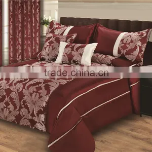 Wine Piping Flower Jacquard Comforter thumbnail-1