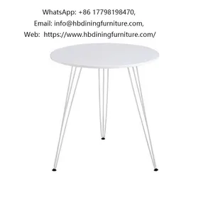 Iron Wire Leg MDF Tabletop Round Table thumbnail-1