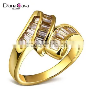 Simple Vintage Classic Costume Jewelry Hot Wedding Band Channel Setting CZ Ring thumbnail-1