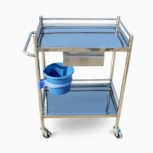 High-Quality Multi-Functional Stainless Steel Wheeled Trolleys for Hospitals and Clinics Medical Trolleys thumbnail-2