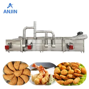 Fully Automatic Continuous Frying Machine | High-Capacity Electric Snack Fryer Line ANJIN FOOD MACHINERY thumbnail-2