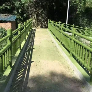 Cement Imitation Bamboo Guardrails for Scenic Spots, Riversides, Lawns, Gardens. Precast Concrete Fences for Greening and Protection thumbnail-1