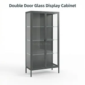 Building Block Display Case for Collectible Brick Showcase / LED-Illuminated Glass Cabinet Transparent Back Panel Knock-Down thumbnail-1