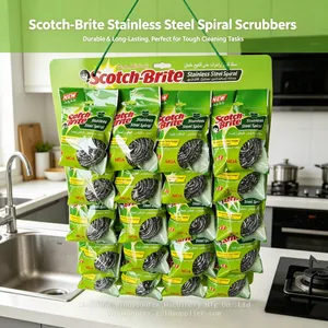 Eco-Friendly Customize Reusable Steel Wire Scourer Replace Disposable Plastic Sponges thumbnail-1