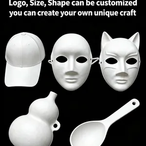 Fiber Face Mask Manufacturer Custom OEM/ODM Pulp Molding Mask White or Beige thumbnail-3