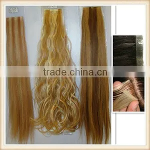 Highlight Skin Weft Tape Remy Hair Extensions , Lock Hair Extension thumbnail-1
