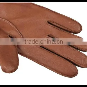 2016 Hot Selling Womens Genuine Leather Gloves With Creamy-white Knitted Wrist thumbnail-3