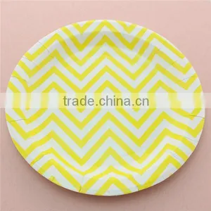 Party Products Supply 9 Inch Chevron Paper Plate Paper Dish 6 Colours thumbnail-3