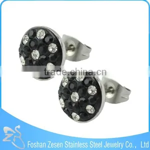 ZS20168 Surgical Steel Latest Stick Earring , CZ Crystal Ball Earring , Wholesale Crystal Beads Earring thumbnail-4