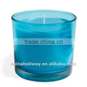 Blue Glass Candle, Candle Glass thumbnail-1