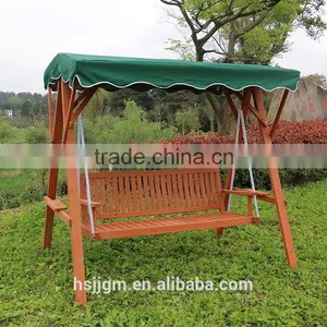 Outdoor Wooden Garden Swing Bench With Canopy thumbnail-1