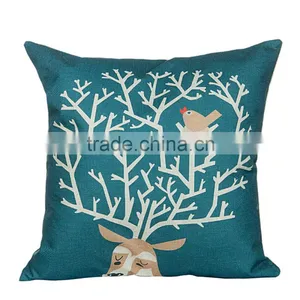 2016 Hot Sale Home Decorative Custom Deer Printing Linen Cheap Cushion Cover thumbnail-5