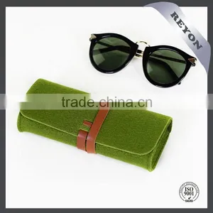 Easy to Carry Grey Green Felt Sunglasses Case thumbnail-1