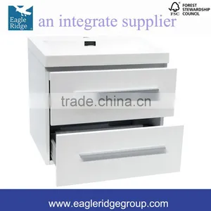2-Drawers Vanity, Wall Hung Vanity, White Bathroom Vanity K600W thumbnail-2