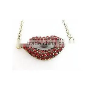 Red Rhinestone Lip Jewelry thumbnail-1