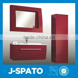 2016 Solid Wooden Double Basin Vanity Bathroom Modern PVC Cabinets JS-C008 thumbnail-1