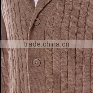 Long Sleeve Button Cable Knit Cardigan Man Sweater thumbnail-2