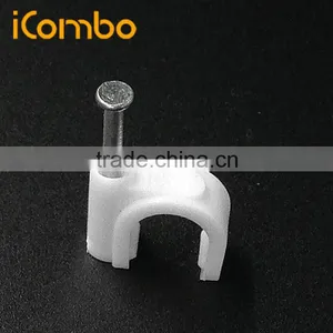 10mm Outdoor Flat Round Small Screw in Circle Cable Routing Clips thumbnail-1
