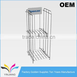 2-Tier Metal Foldable Tabloid Newspaper Display Rack for Newspaper Holder thumbnail-2