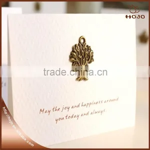 New Design Mini Greeting Card With Antique Brass Alloy Pendant Paper Card Supplier's Choice thumbnail-1