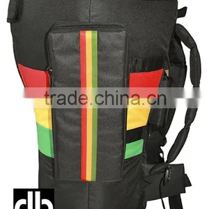 African Djembe Drums Gig Bags Pro Nylon Black Rasta Stripe thumbnail-2
