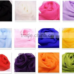100% Silk Pure Color Long Silk Scarves thumbnail-4