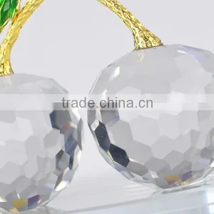 Crystal k9 Glass Decorative Glass Apple With Base for Wedding Gifts thumbnail-2