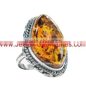 Silver Golden Cognac Baltic Amber Jewelry KRJ272786-0 thumbnail-1