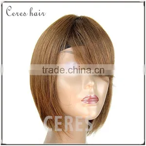 Kosher Wig Light Brown Bob Style 100% Human Hair Straight Bob Haircut thumbnail-5