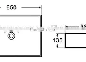 New Ceramic Basin Bathroom Square New Design White Single Hole Art BasinY021A thumbnail-3