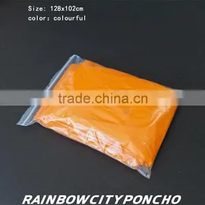Orange Rain Poncho With Nice Logo Printting LDPE New Material Quality Choice thumbnail-4