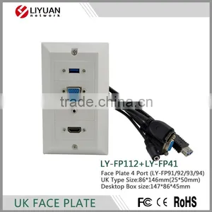 LY-FP41 High Quality VGA/HDMI Face Plate/wall Socket/RJ45 Connector 25X50mm thumbnail-3