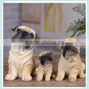 Resin Shar Pei Dog Statue With Cute Dog Design thumbnail-1