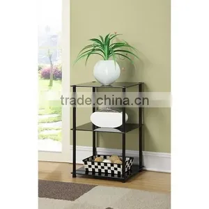 Foshan Hot Sale Living Room 3 Tiers Modern Glass Hotel Side Table thumbnail-5