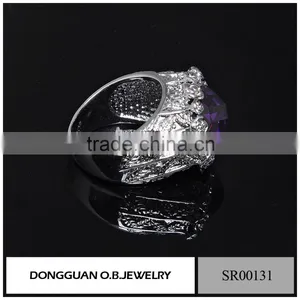 New Products Stainless Steel Ring /925 Silver Ring With Purple Stone Wholesale thumbnail-3