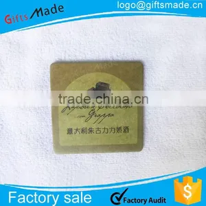 Round or Square Promotional Absorbent Hotel Paper Coaster With Custom Logo Printed thumbnail-1