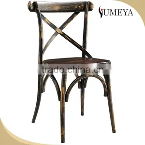 Wholesale Imitation Wooden Dining Chair Stackable Aluminum Bistro Chair thumbnail-1