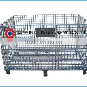 Foldable Galvanized Steel Cage Warehouse Storage Container thumbnail-1